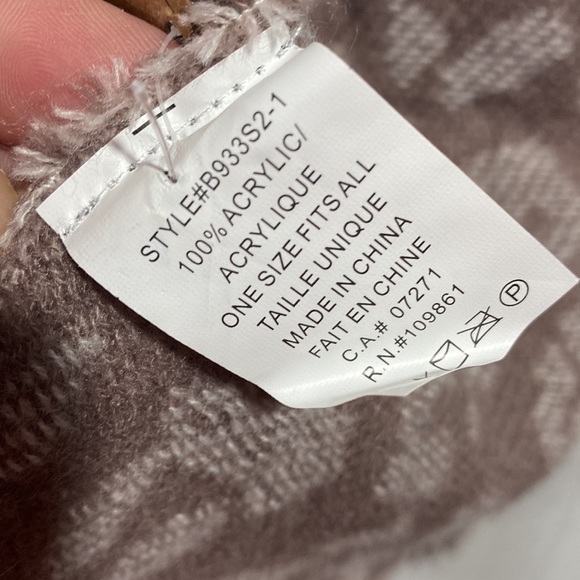 Plaid leopard scarf big soft warm fringe NEW - Picture 5 of 6